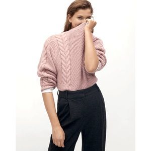 Mango Cable-Knit Cropped Sweater